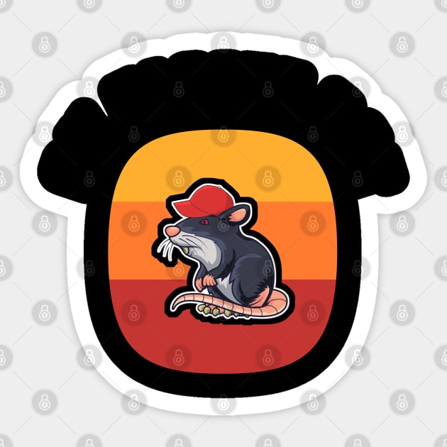 OK Plague Rat Red Hat Gradient Sticker by aaallsmiles